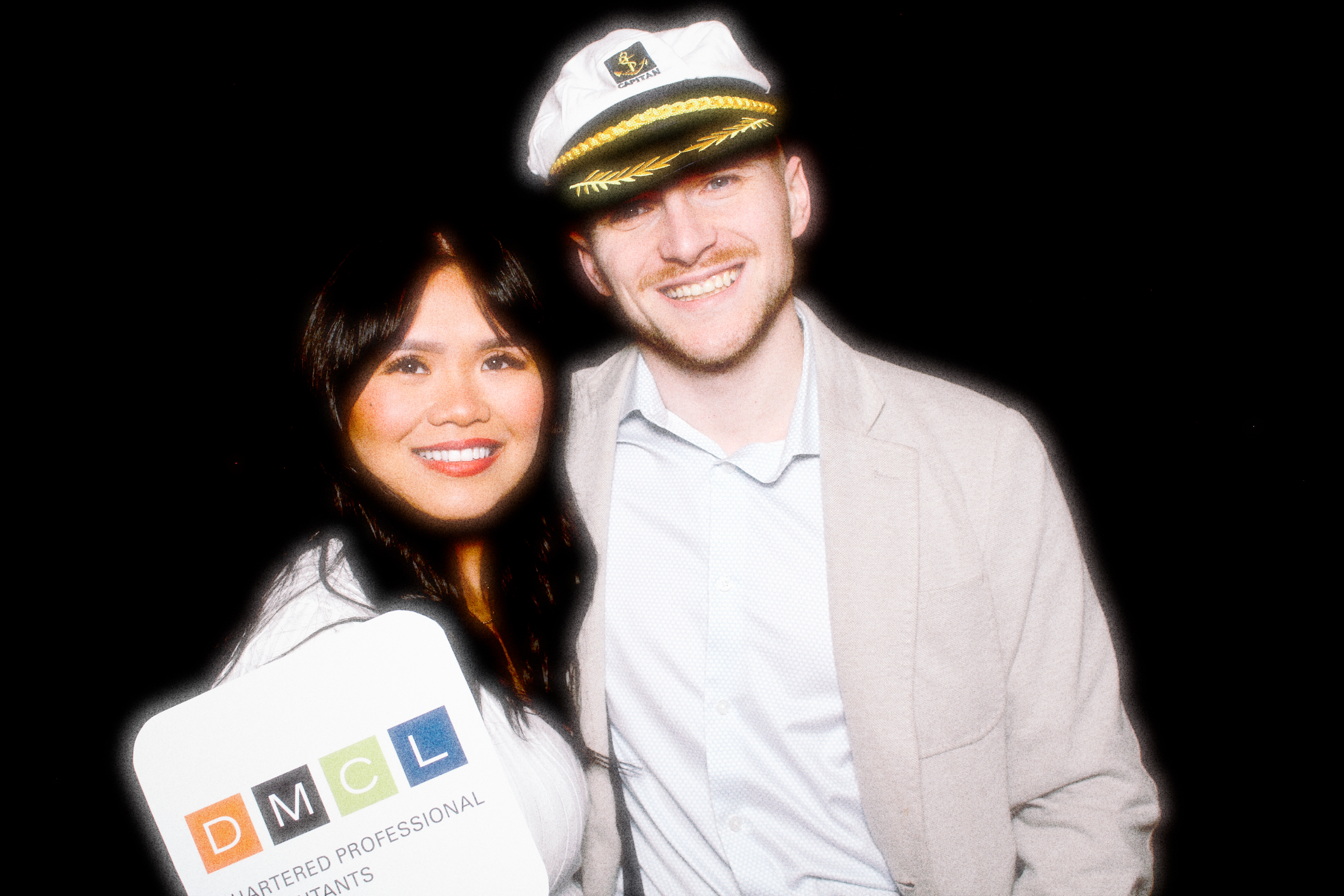 Two colleagues dressed up in costume in a photo