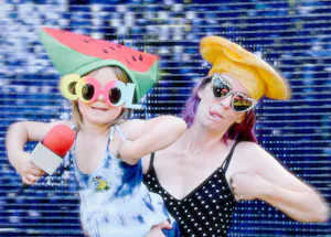 A happy family moment captured in a photo