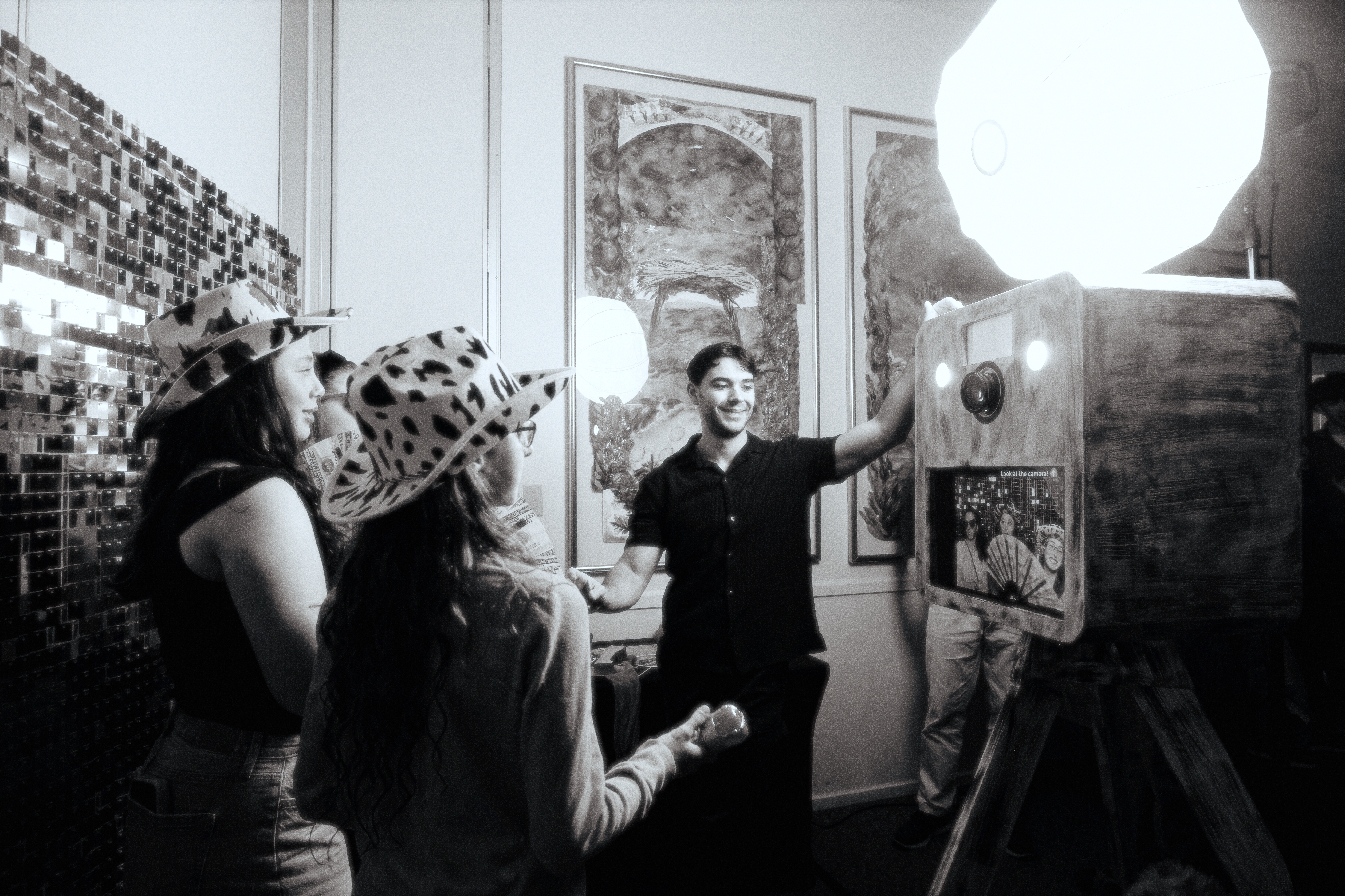 Carlos with the photobooth and guests