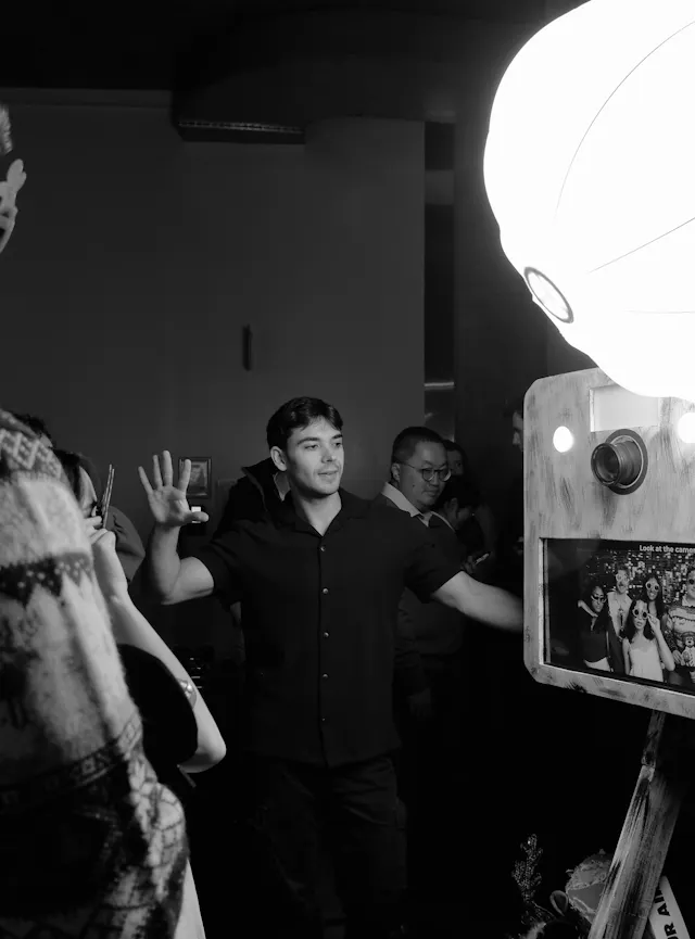 Carlos with the photobooth