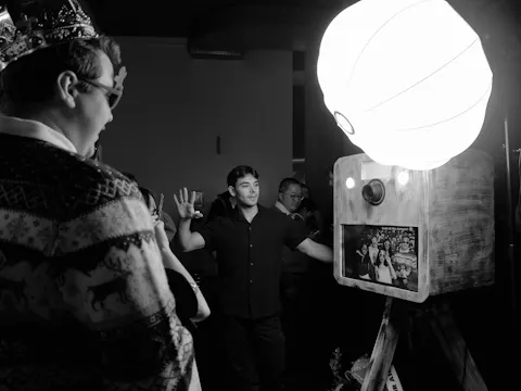 Carlos with the photobooth