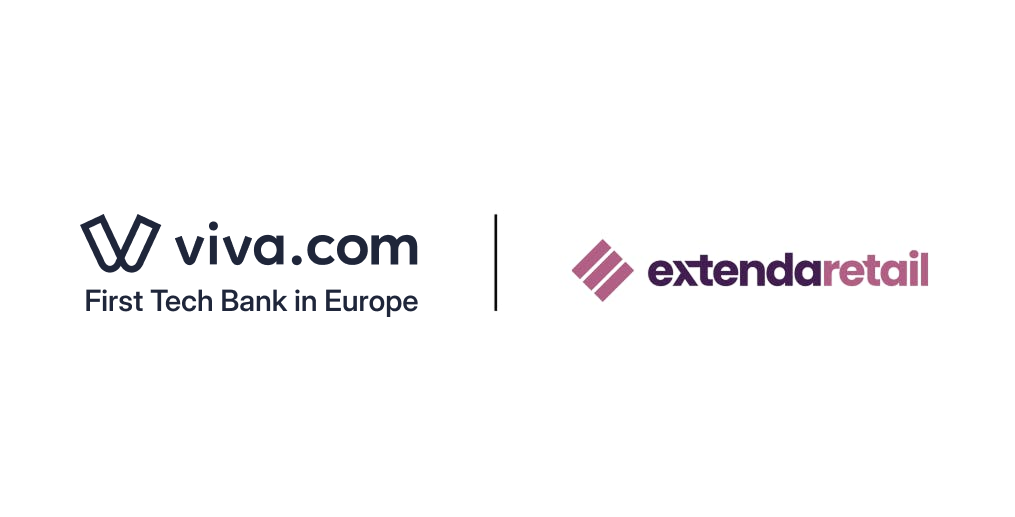 Viva.com and Extenda Retail logos displayed side by side, representing their retail payments partnership.