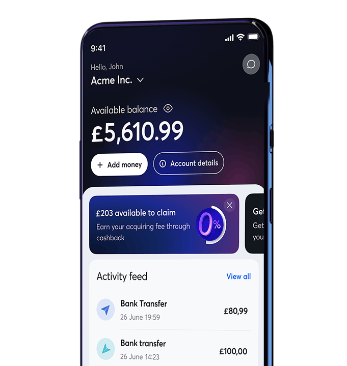 Mobile with bank account UI