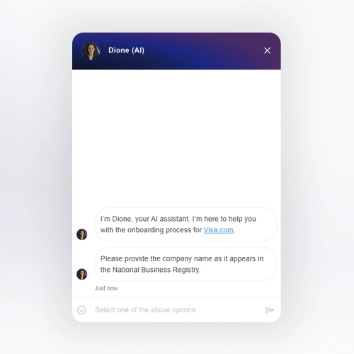 Chatbot onboarding process illustration showing automated customer interaction and setup steps in a conversational interface