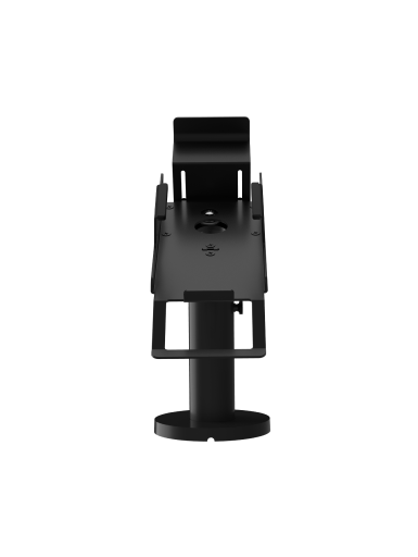 Front view of Viva.com pole stand designed to securely hold a payment terminal at checkout counters.