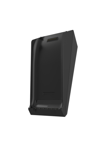 This image shows the charging base for the Ciontek CS50C terminal from an angled perspective.