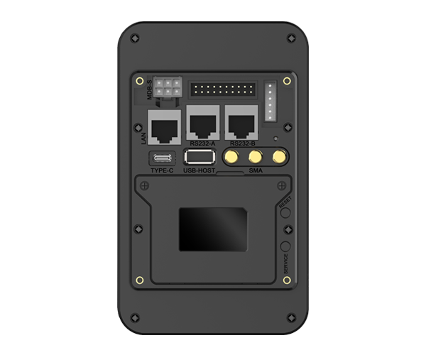VivaPOS CM30P rear panel showing LAN, RS232, USB-C, USB-A and SMA antenna ports for full connectivity
