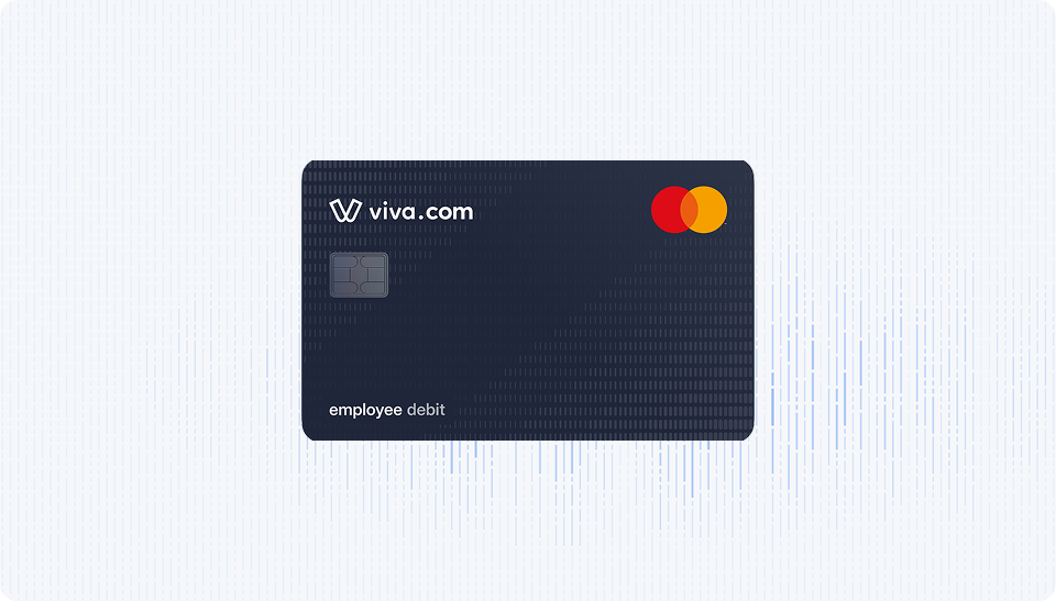 viva.com employee debit card issuing — personalised Mastercard business debit card for employees and departments, issued online with no paperwork or branch visit required