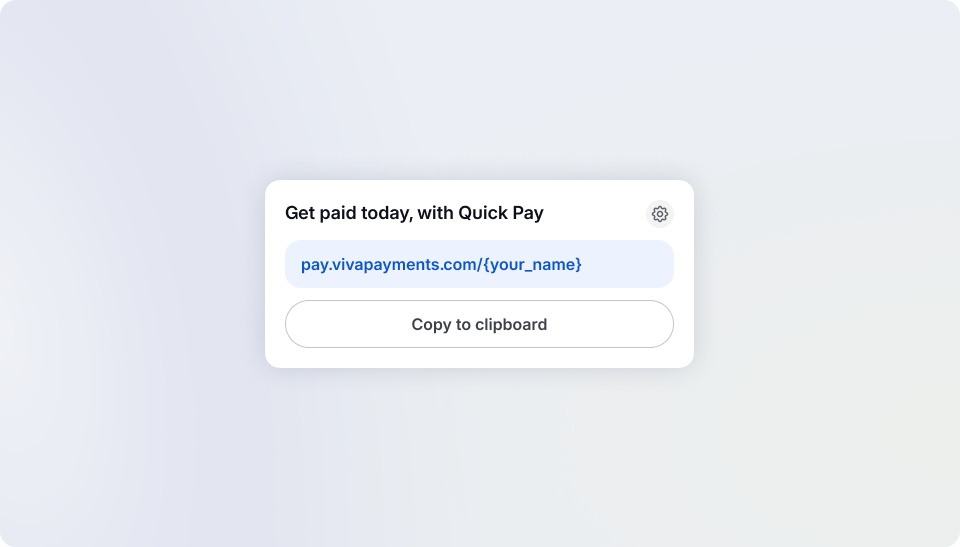 Viva.com Quick Pay payment link felület — egyetlen, mindig aktív payment link