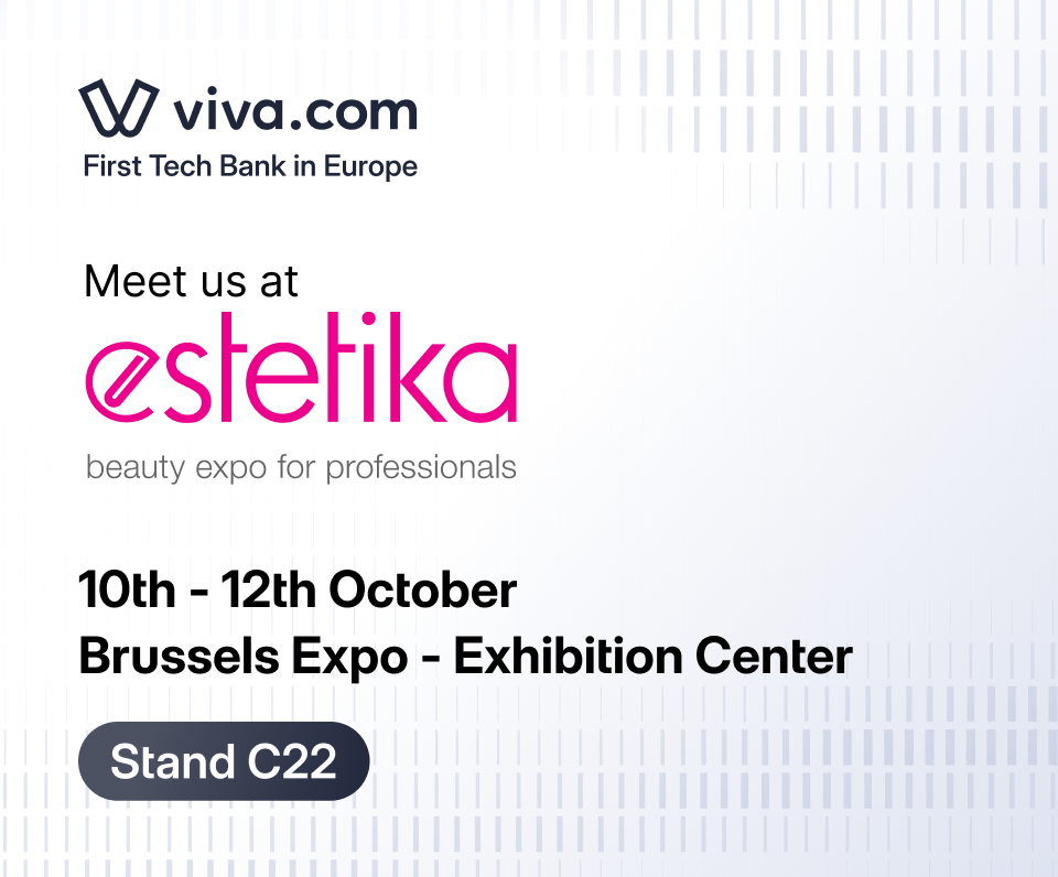 Viva.com, First Tech Bank in Europe, op de Estetika Beauty Expo for Professionals, 10 tot 12 oktober, Brussels Expo Exhibition Center, Stand C22