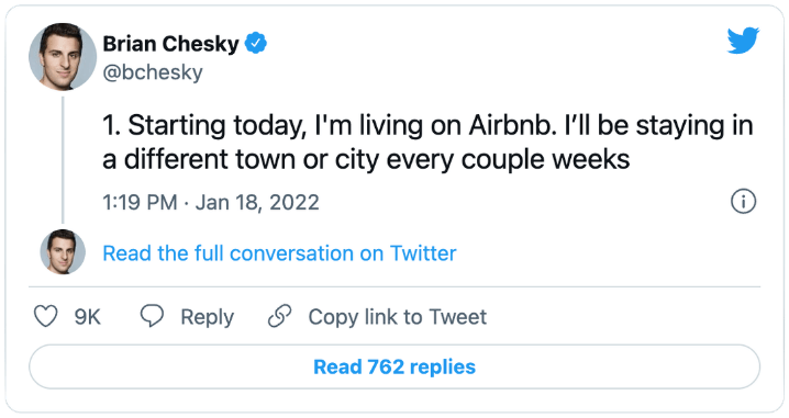 Brian Chesky no twitter