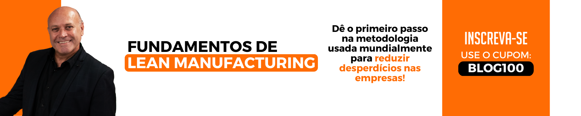 Banner do curso Fundamentos de Lean Manufacturing.