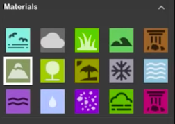 Imagem do menu onde se escolhe os elementos que serão utilizados para paisagem. Fonte: NVIDIA