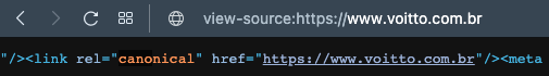 exemplo de canonical tag do site voitto 