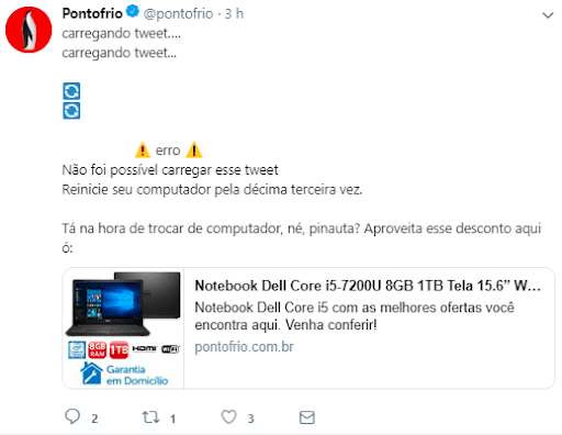 Exemplo de uso do Twitter