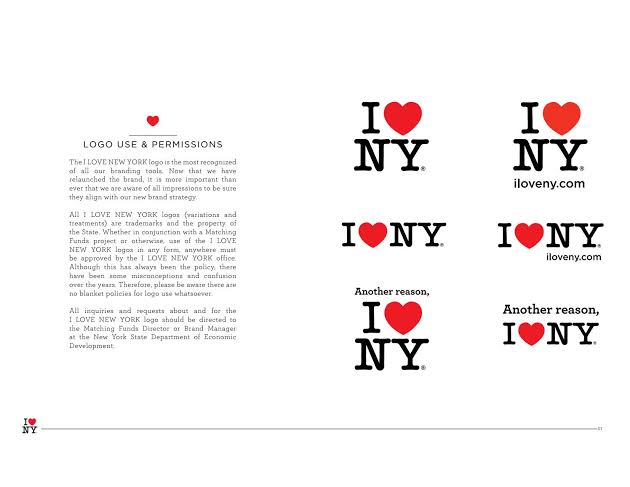 Brand Book da marca I Love NY. 