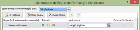 Gerenciamento de Regras de Formatação Condicional 