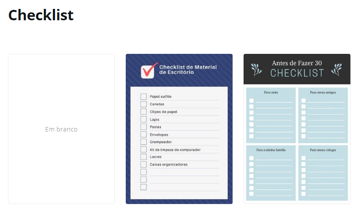 Checklist no Canva