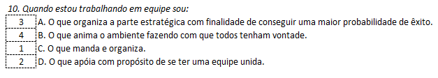 Perguntas do teste DISC da Voitto.