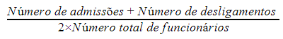 Fórmula da taxa de turnover geral