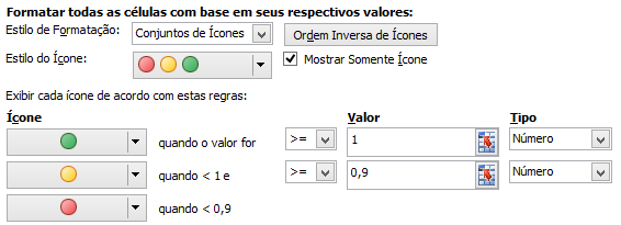 Formatar todas as células com base em seus respectivos valores  