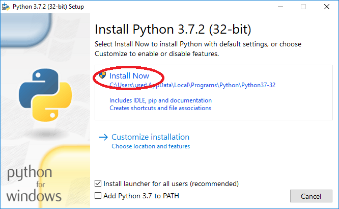 Instalação do python