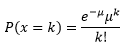 Fórmula Distribuição de Poisson.