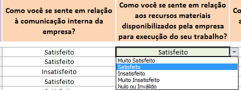 Perguntas para o colaborador responder