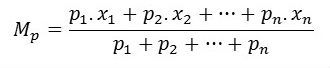 Fórmula para calcular a  média ponderada