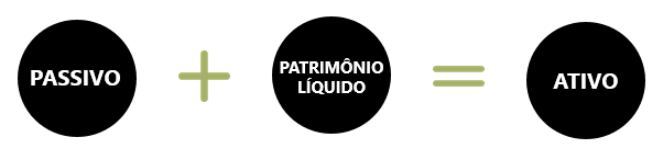 Equação para definir o patrimônio líquido.