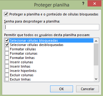 Como proteger a planilha inteira