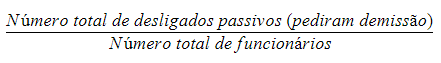 Fórmula taxa de turnover passivo