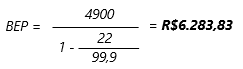 Exemplo de cálculo de BEP.