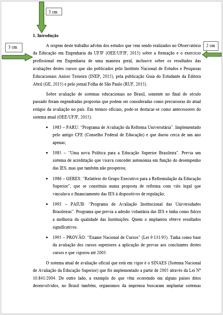 Formatação de texto para artigo científico