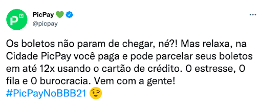 Exemplo de uso do Twitter