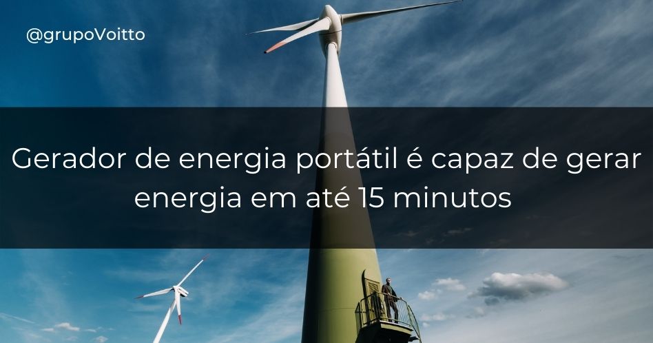 Startup cria gerador de energia eólica portátil