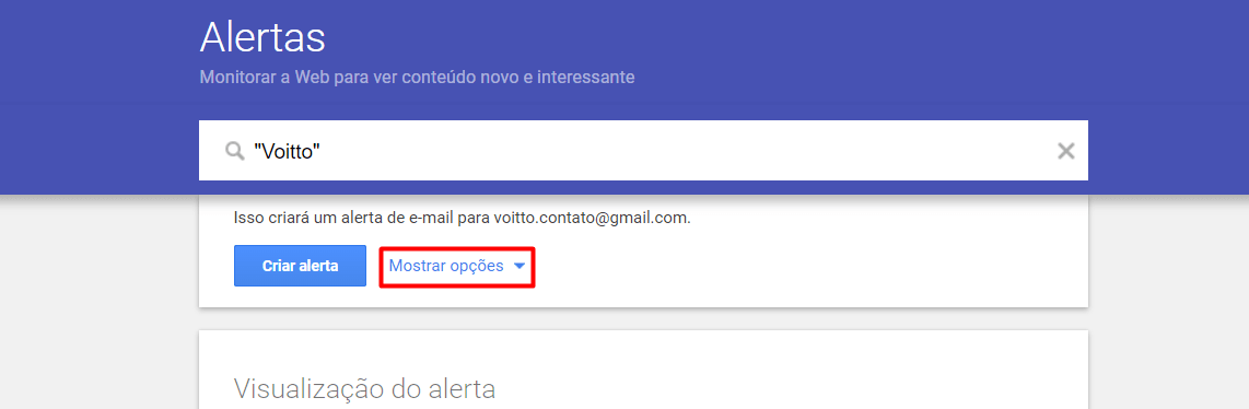 Print mostrando o termo mais opções em destaque