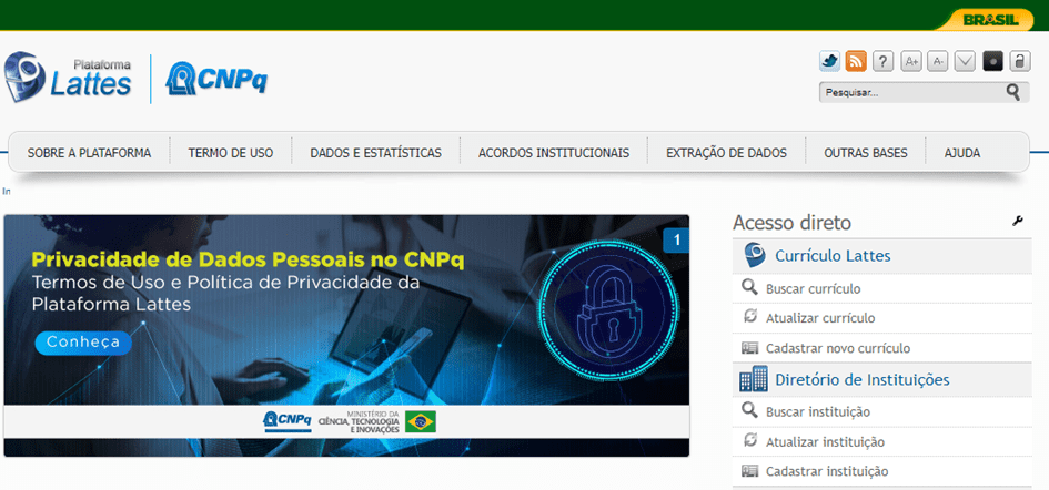Interface site do CNPq