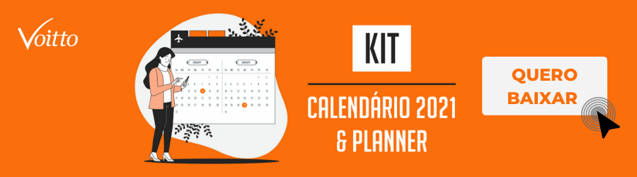 Kit com o Calendário 2021 e Planner