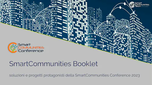 Pagina dedicata a Volcanic Minds nel booklet ufficiale Smart Communities Tech, catalogo delle aziende innovative