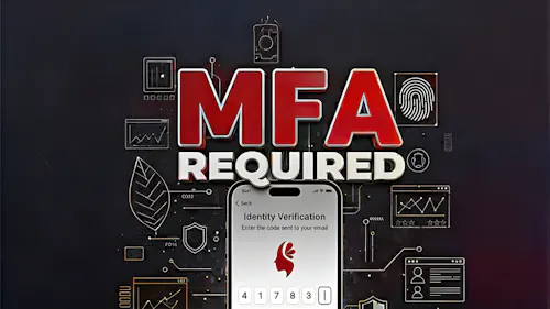Smartphone identity verification screen with surrounding golden security icons on a technical circuit background via npm @volcanicminds/tools