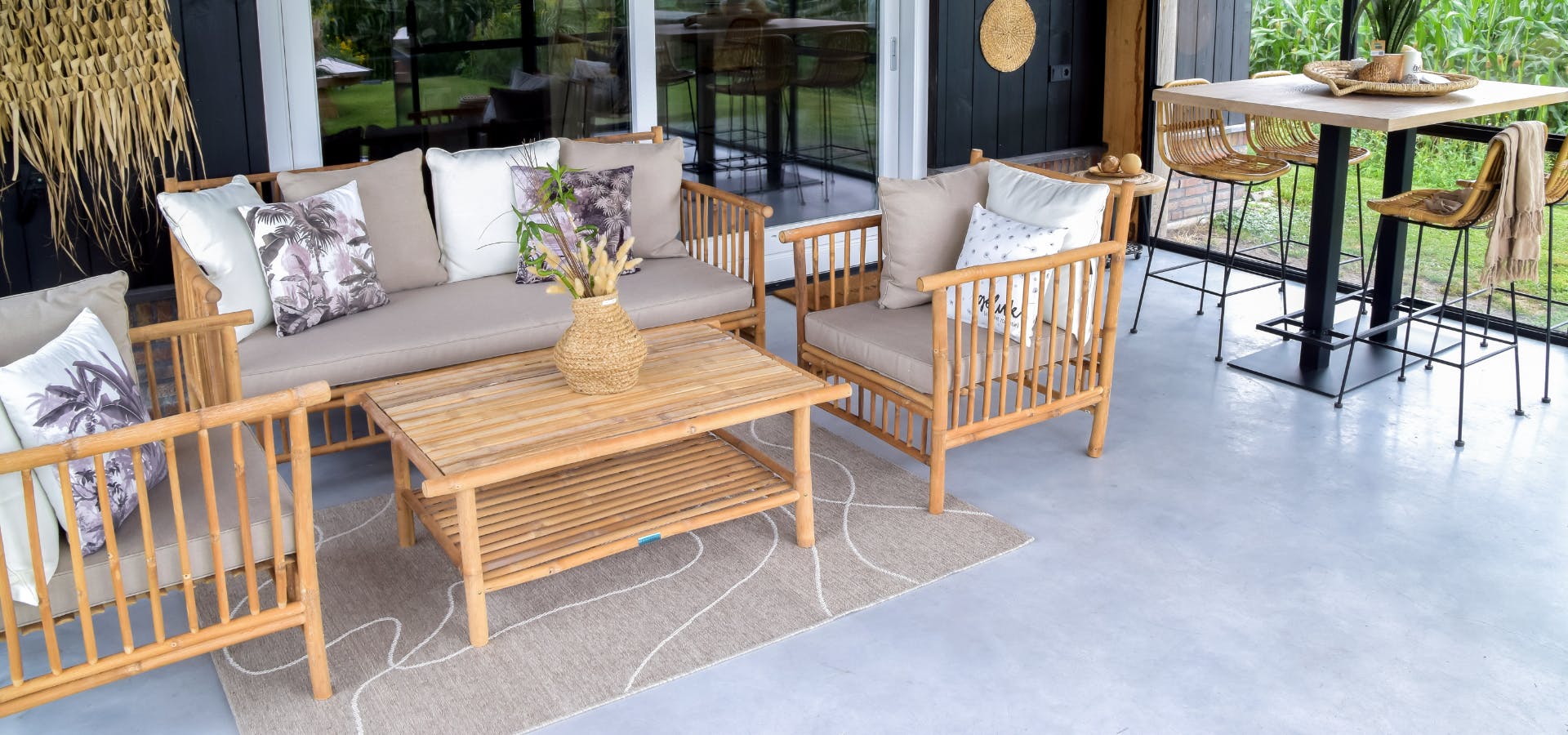 Outdoor-Teppich für den Boho-Garten