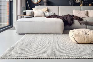 wollen vloerkleed grijs gemeleerd