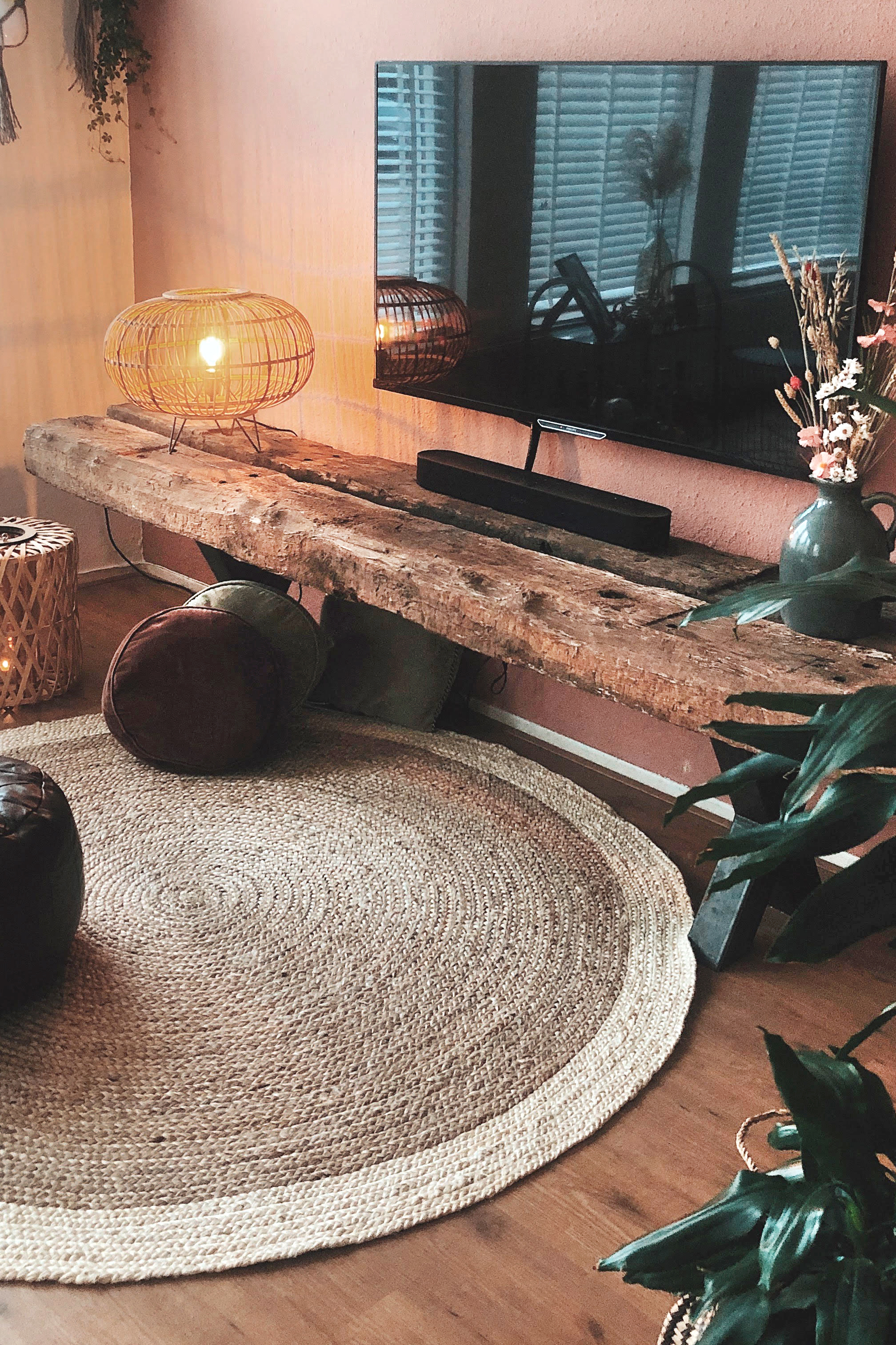 jute vloerkleed naturel wit