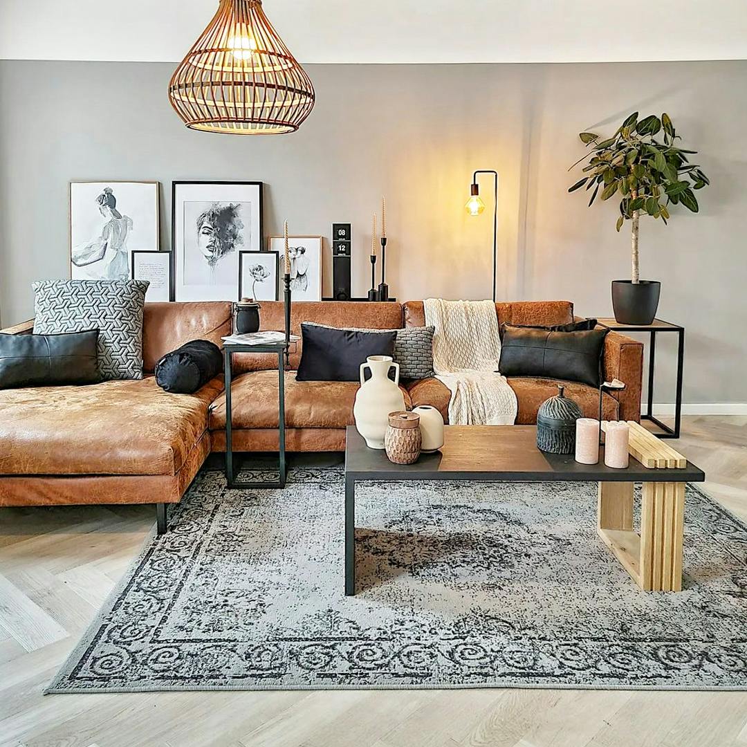 vintage vloerkleed grijs