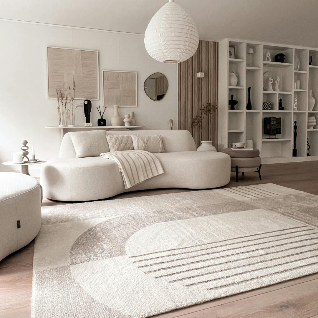 Organisch vloerkleed beige