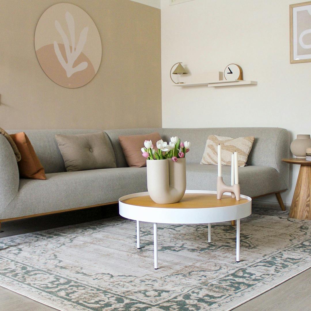 vintage groen vloerkleed