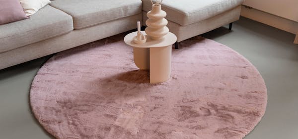 zacht hoogpolig vloerkleed comfy lichtroze