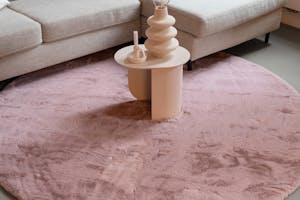 zacht hoogpolig vloerkleed comfy lichtroze
