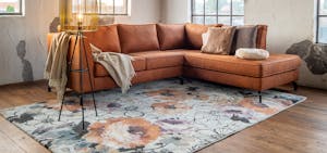 wit vloerkleed met bloemenprint